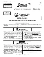 Preview for 1 page of Zoeller AquaNot 585 Manual