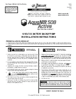 Preview for 1 page of Zoeller AqyaNot 508 Active Installation Instructions Manual