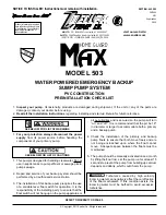 Preview for 1 page of Zoeller Home Guard Max 503 Instructions Manual