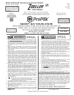 Zoeller ProPak AQUANOT Spin 508/53 Installation Instructions Manual preview