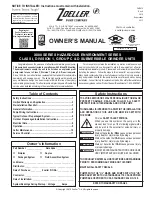 Preview for 1 page of Zoeller X800 Series Owner'S Manual