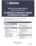 Zojirushi CD-WBH30C Operating Instructions Manual предпросмотр