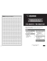 Preview for 1 page of Zojirushi CK-EAQ10 Operating Instructions Manual