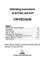 Zojirushi CW-PZC22 Operating Instructions Manual preview