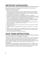Предварительный просмотр 2 страницы Zojirushi EF-VPC40 Operating Instructions Manual