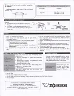Предварительный просмотр 2 страницы Zojirushi Ms.Bento SL-MB07 Instruction Manual
