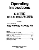 Предварительный просмотр 1 страницы Zojirushi NRC-10 Operating Instructions Manual