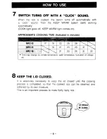 Preview for 7 page of Zojirushi NRC-10 Operating Instructions Manual