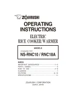 Zojirushi NS-RNC10 Operating Instructions Manual preview