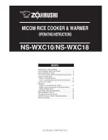 Zojirushi NS-WXC10 Operating Instructions Manual preview