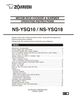 Предварительный просмотр 1 страницы Zojirushi NS-YSQ10 Operating Instructions Manual
