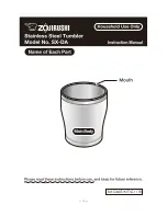 Предварительный просмотр 1 страницы Zojirushi SX-DA Instruction Manual