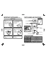 Preview for 2 page of Zojirushi TH-CSC08 Operating Instructions Manual