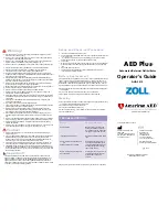 ZOLL AED Plus AHA 2010 Operator'S Manual preview