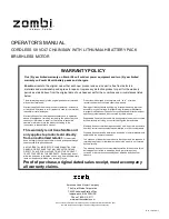 Preview for 16 page of Zombi ZCS5817 Operator'S Manual