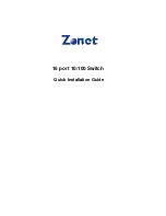 Preview for 1 page of Zonet 16 port 10/100 Quick Installation Manual