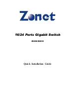 Preview for 1 page of Zonet ZFS3216E Quick Installation Manual