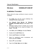 Preview for 73 page of Zonet ZPS2102 - SETUP PROCEDURE FOR WINDOWS 95-98-ME Instruction Manual