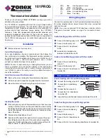 Zonex 101PROG Installation Manual предпросмотр