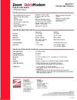 Предварительный просмотр 2 страницы Zoom 5011 Technical Specifications