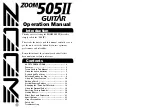 Zoom 505II Guitar Operation Manual preview