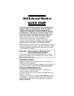 Zoom 56K Quick Start Manual preview