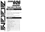 Preview for 1 page of Zoom 606 Guitar Operation Manual