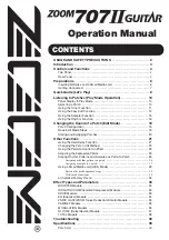 Preview for 1 page of Zoom 707II Guitar Operation Manual