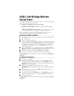 Preview for 1 page of Zoom ADSL X2 Quick Start Manual