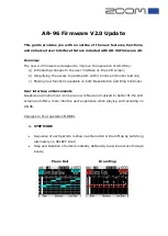 Zoom AERO RYTHMTRAK AR-96 Firmware Update preview