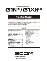 Предварительный просмотр 1 страницы Zoom G1N EXT Operation Manual