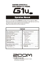 Zoom G1U Operation Manual предпросмотр