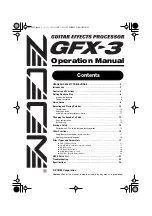 Zoom GFX-3 Operation Manual предпросмотр