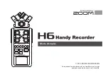 Preview for 1 page of Zoom H6 Handy Recorder Operation Manual