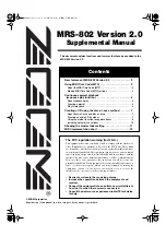 Предварительный просмотр 1 страницы Zoom MRS-802 Supplemental Manual