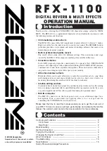 Zoom RFX-1100 Operation Manual preview