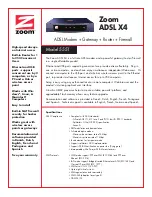 Zoom Zoom ADSL X4 5551 Specifications предпросмотр