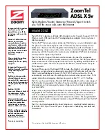 Preview for 1 page of Zoom ZoomTel ADSL X5v 5585 Specification Sheet