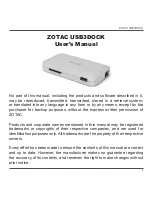 Zotac USB3DOCK User Manual preview