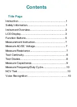 Preview for 3 page of ZOYI ZT-922 User Manual