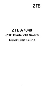 Предварительный просмотр 1 страницы Zte A7040 Quick Start Manual