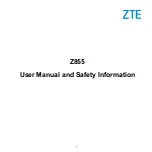 Предварительный просмотр 1 страницы Zte Avid 4 User Manual And Safety Information