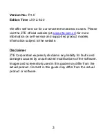 Preview for 3 page of Zte Avid 4G CDMA User Manual