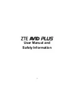 Zte avid plus User Manual And Safety Information preview