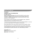 Preview for 2 page of Zte avid plus User Manual And Safety Information