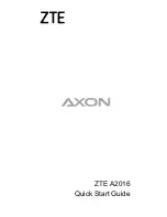 Preview for 1 page of Zte Axon A2016 Quick Start Manual