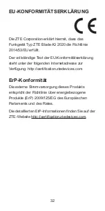 Preview for 34 page of Zte BLADE A3 Quick Start Manual