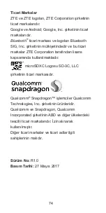 Preview for 76 page of Zte BLADE A6 Quick Start Manual