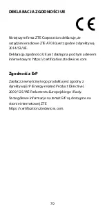 Preview for 72 page of Zte Blade A71 Quick Start Manual