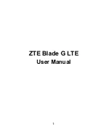 Preview for 1 page of Zte Blade G LTE User Manual